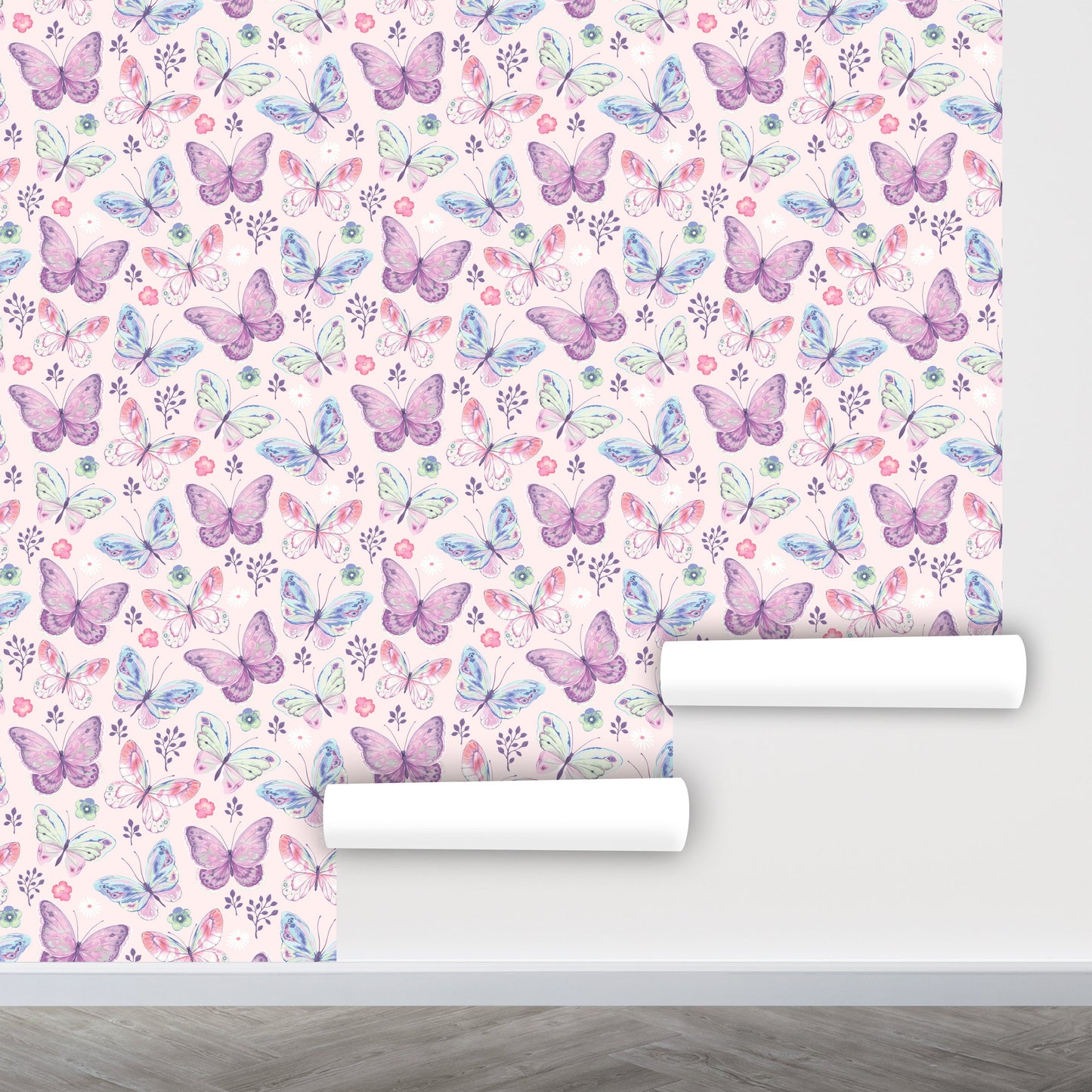 Butterfly Wallpaper Peel and Stick, Girls Room Wallpaper, Nursery Wallpaper, Removable Wall Paper