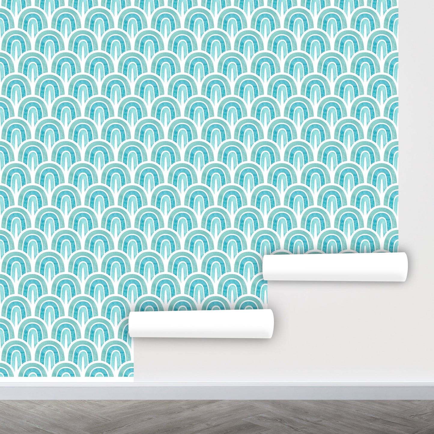 Watercolor Rainbow Wallpaper Peel and Stick, Kids Room Wallpaper, Removable Wall Paper