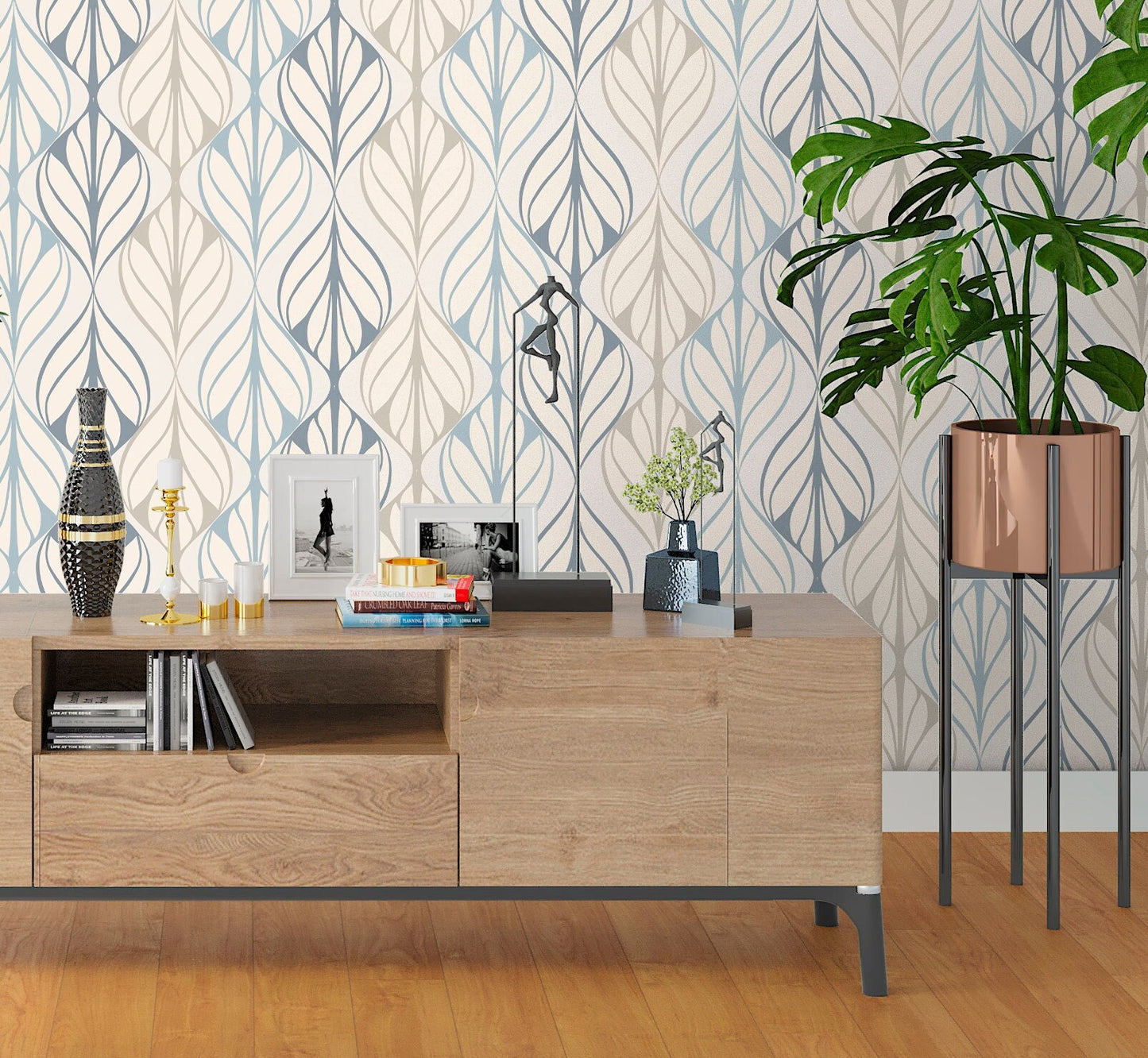 Mcm Wallpaper Peel and Stick, Retro wallpaper, Geometric Wallpaper, Removable Wall Paper