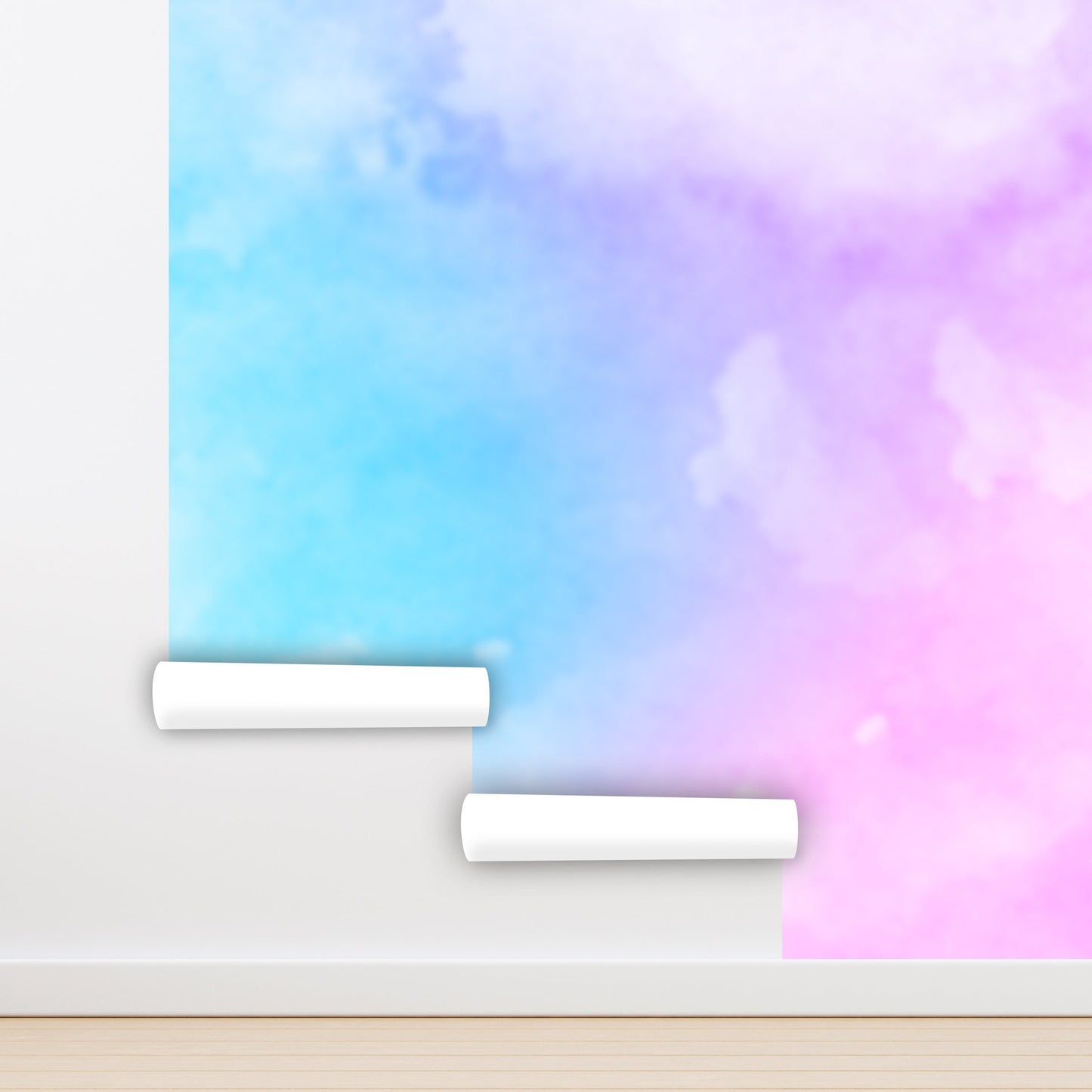Pink Sky Wallpaper Peel and Stick, Ombre Wallpaper, Watercolor Wallpaper, Girls Room Wallpaper, Nursery Wallpaper, Removable Wall Paper