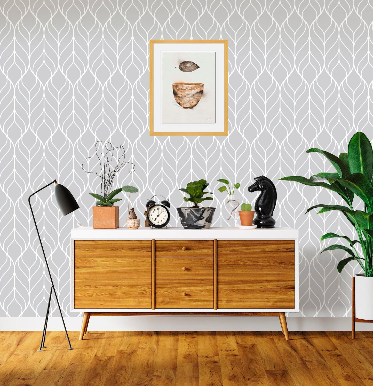 Herringbone Wallpaper Peel and Stick, Geometric Wallpaper, Gray Wallpaper, Removable Wall Paper