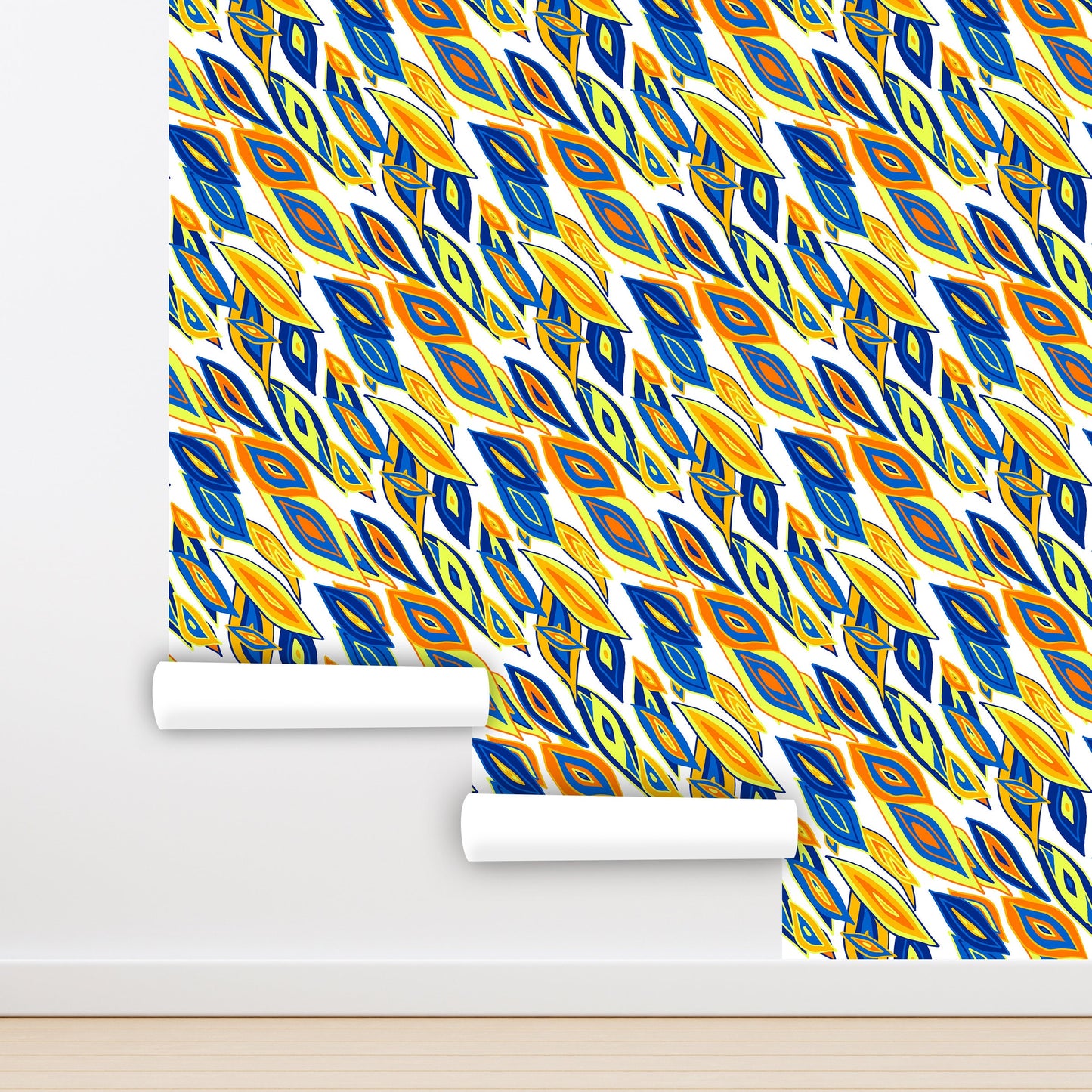 Doodle Wallpaper Peel and Stick, Colorful Wallpaper, Bright Abstract Wallpaper, Removable Wall Paper