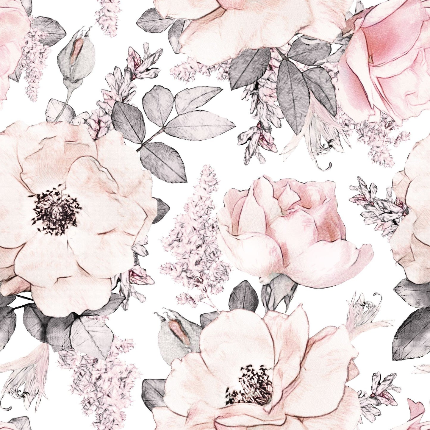 Big Flower Wallpaper, Pink Floral Mural