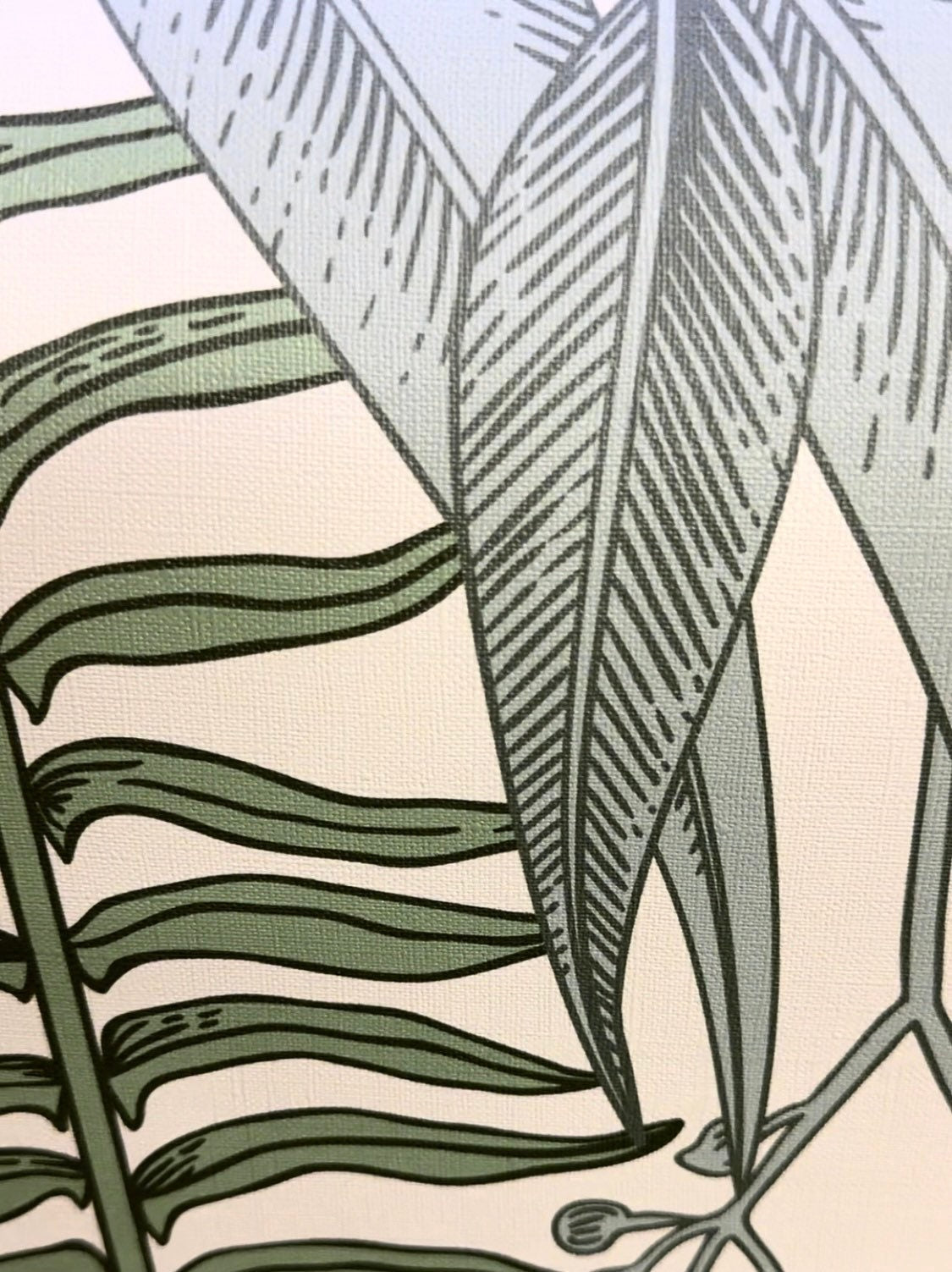 Removable Wallpaper Peel and Stick Wallpaper Mural Vintage Fern Leaves Wall Paper
