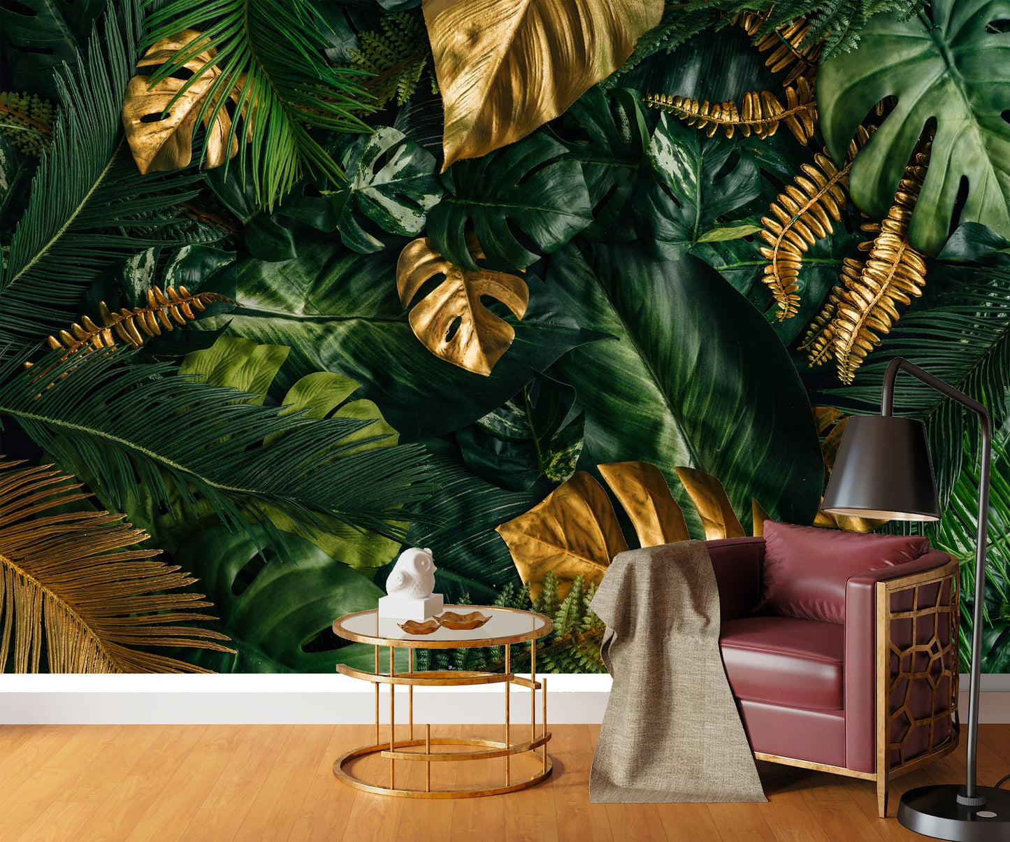 Palm Leaf Wallpaper Peel and Stick, Jungle Wallpaper, Tropical Wallpaper, Removable Wall Paper