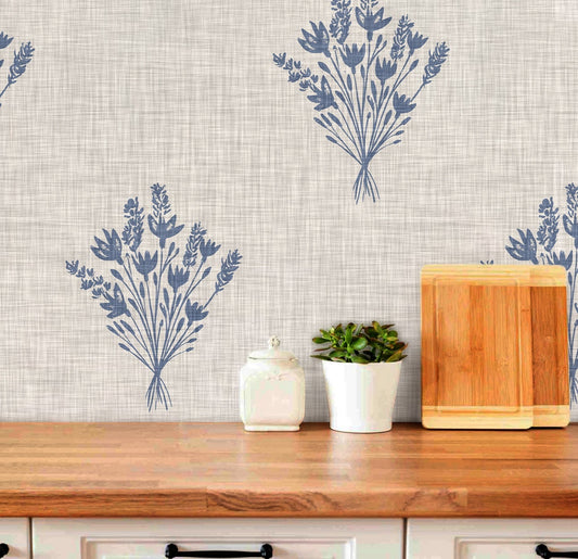 Cottage Wallpaper Peel and Stick, Beige Canvas Removable Wall Paper kitchen