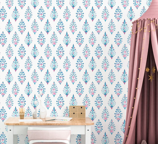 Persian Wallpaper Peel and Stick, Damask Ornamental Removable Wall Paper