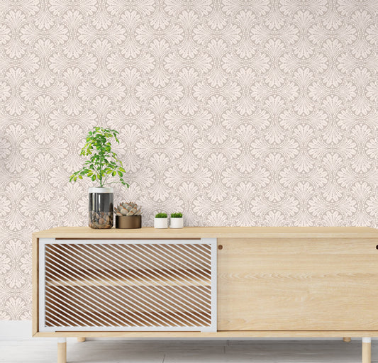 Ornamental Wallpaper Peel and Stick, Vintage Asian Canvas Removable Wall Paper