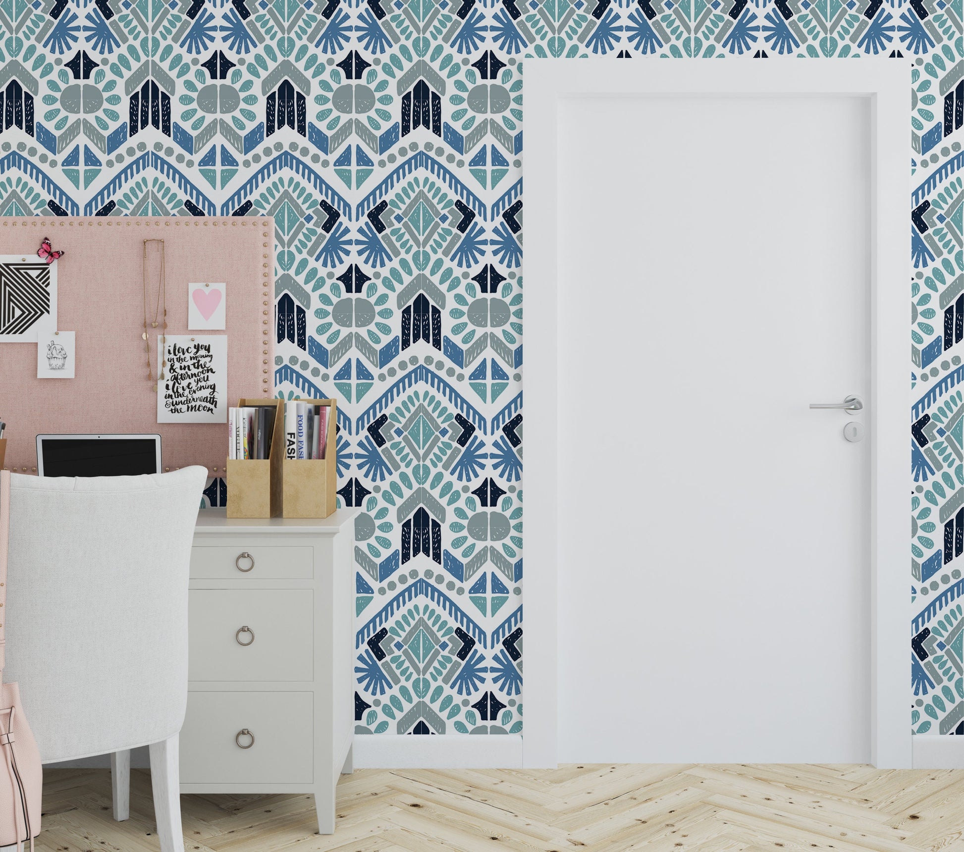 Aztec Wallpaper Peel and Stick, Tribal Ornament Textured Removable Wall Paper