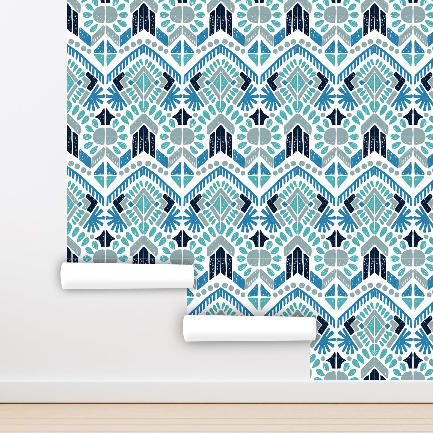 Aztec Wallpaper Peel and Stick, Tribal Ornament Textured Removable Wall Paper