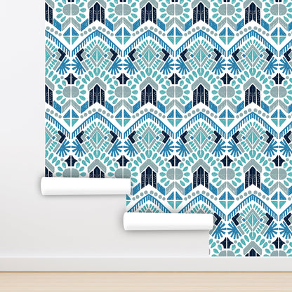Aztec Wallpaper Peel and Stick, Tribal Ornament Textured Removable Wall Paper