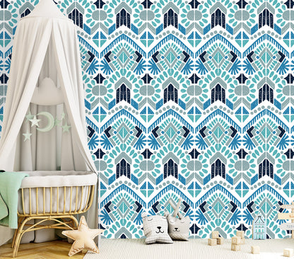 Aztec Wallpaper Peel and Stick, Tribal Ornament Textured Removable Wall Paper