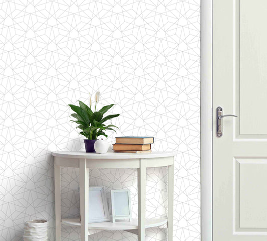 Linear Wallpaper Peel and Stick, Minimalist Canvas Removable Wall Paper