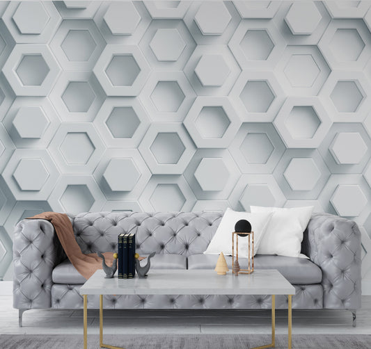 Hexagon Wallpaper Peel and Stick, 3d Textured Removable Wall Paper