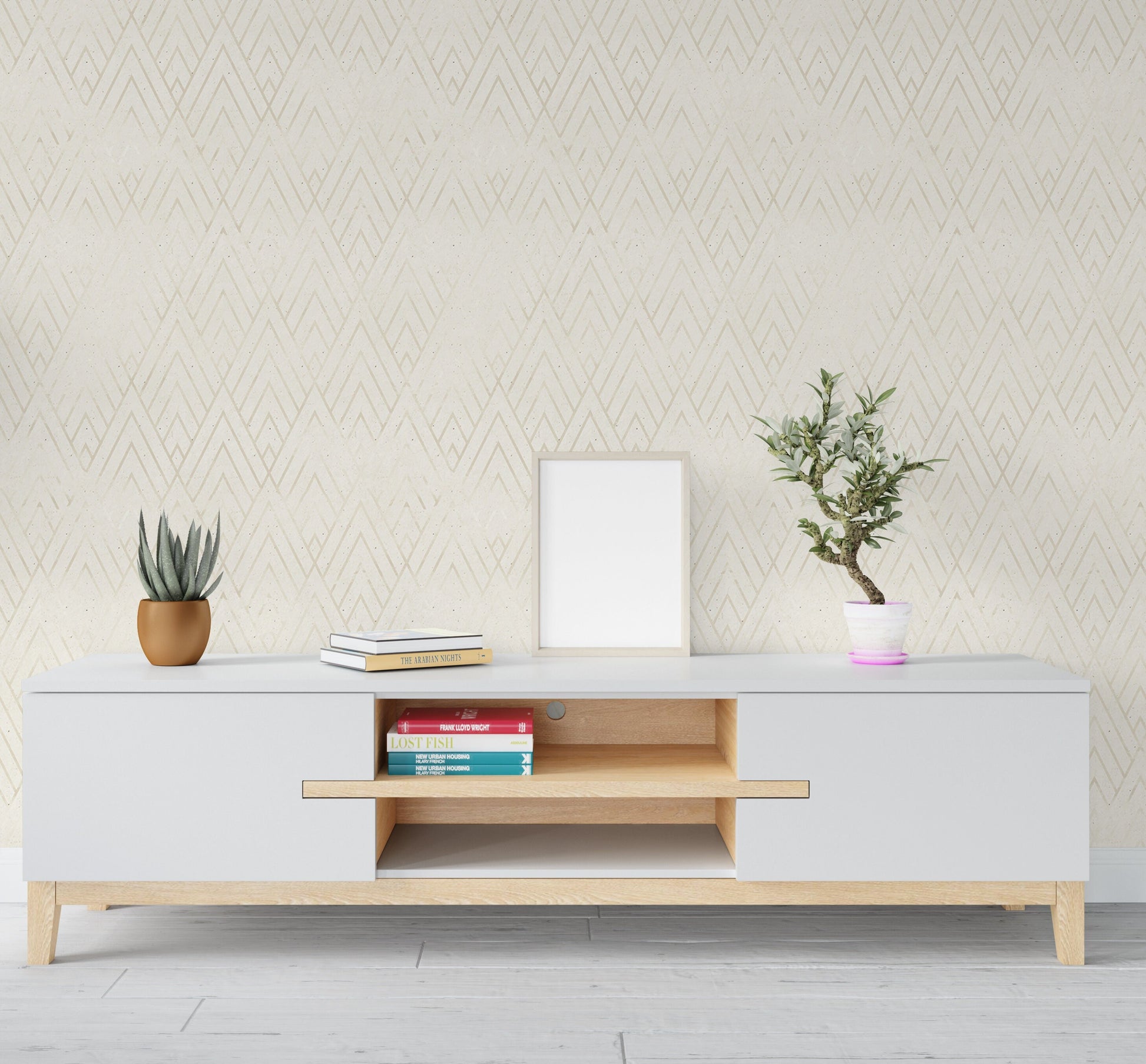 Art Deco Wallpaper Peel and Stick, Retro Geometric Textured Removable Wall Paper