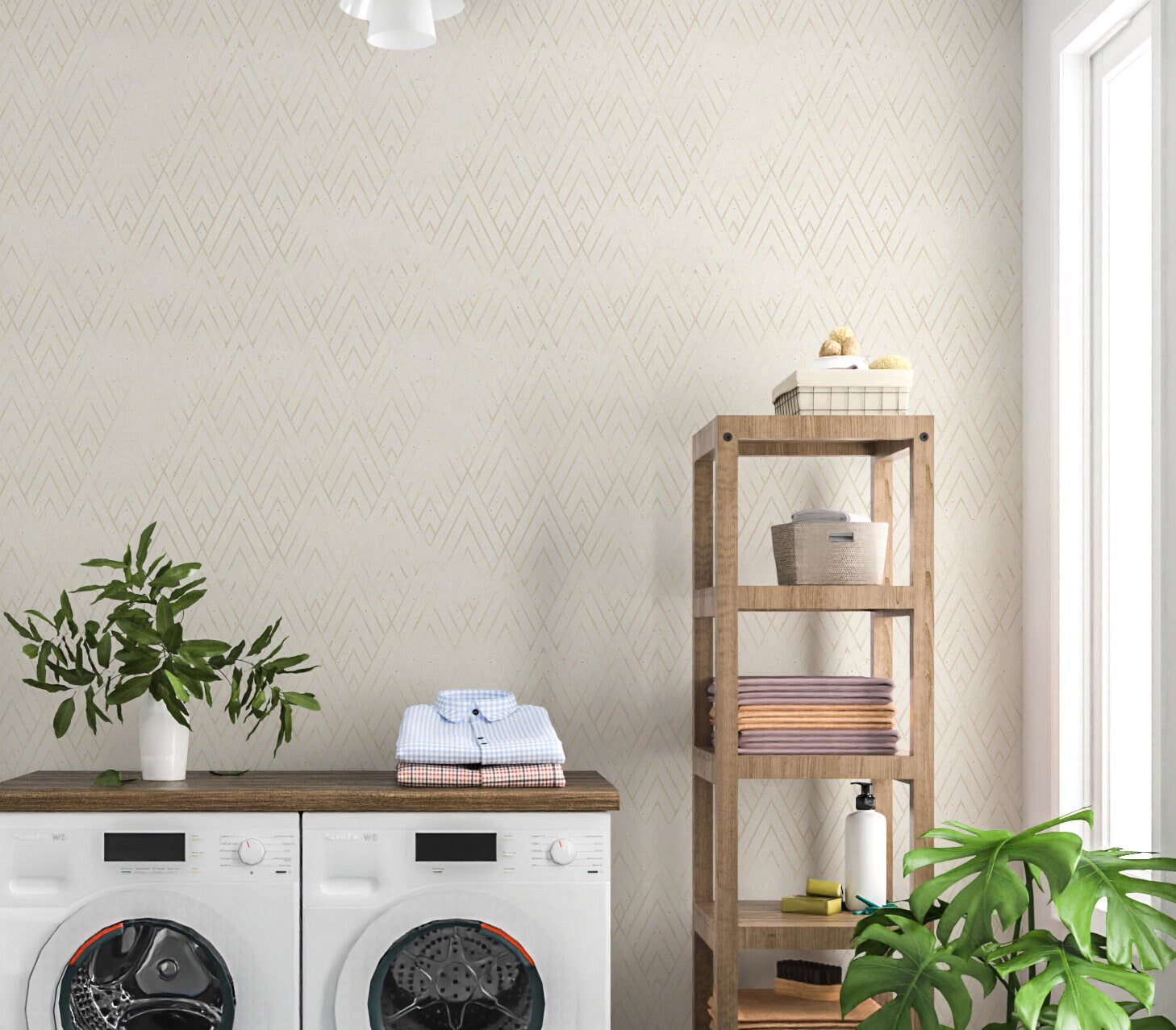 Art Deco Wallpaper Peel and Stick, Retro Geometric Textured Removable Wall Paper