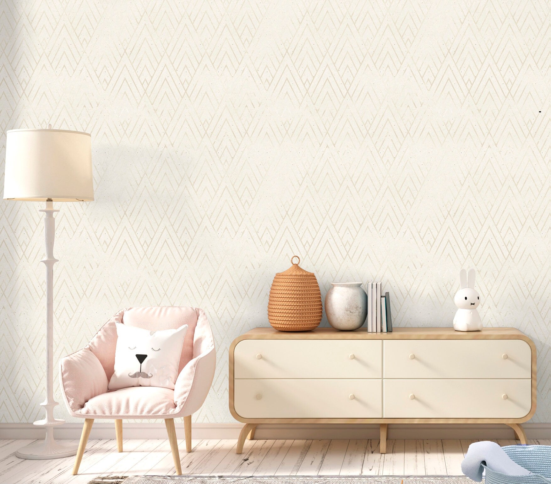 Art Deco Wallpaper Peel and Stick, Retro Geometric Textured Removable Wall Paper