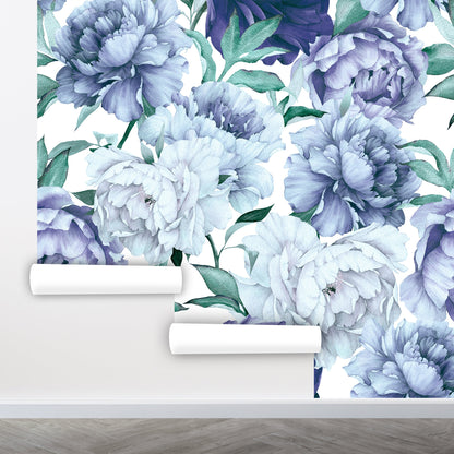 Blue Floral Wallpaper Peel and Stick