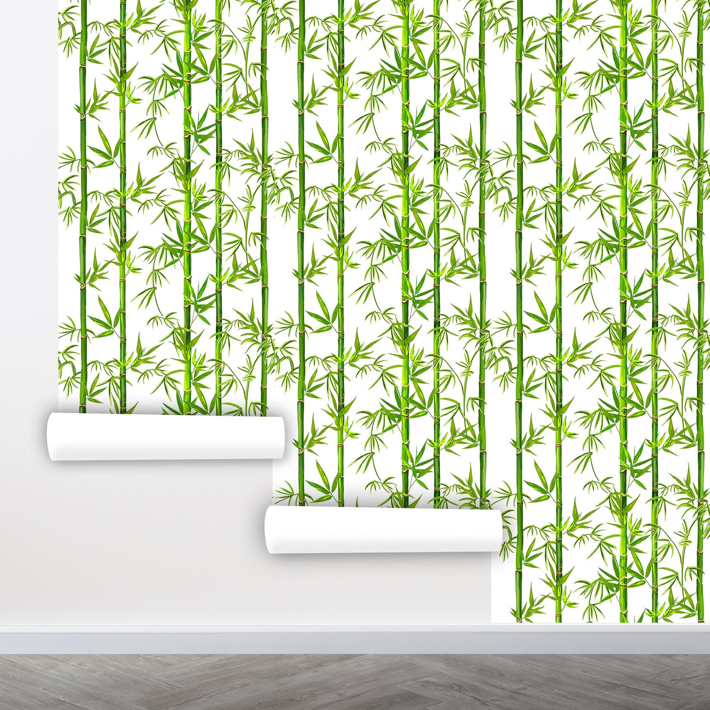Bamboo Wallpaper Peel and Stick, Tropical Wallpaper, Green Leaf Wallpaper, Exotic Wallpaper, Removable Wall Paper