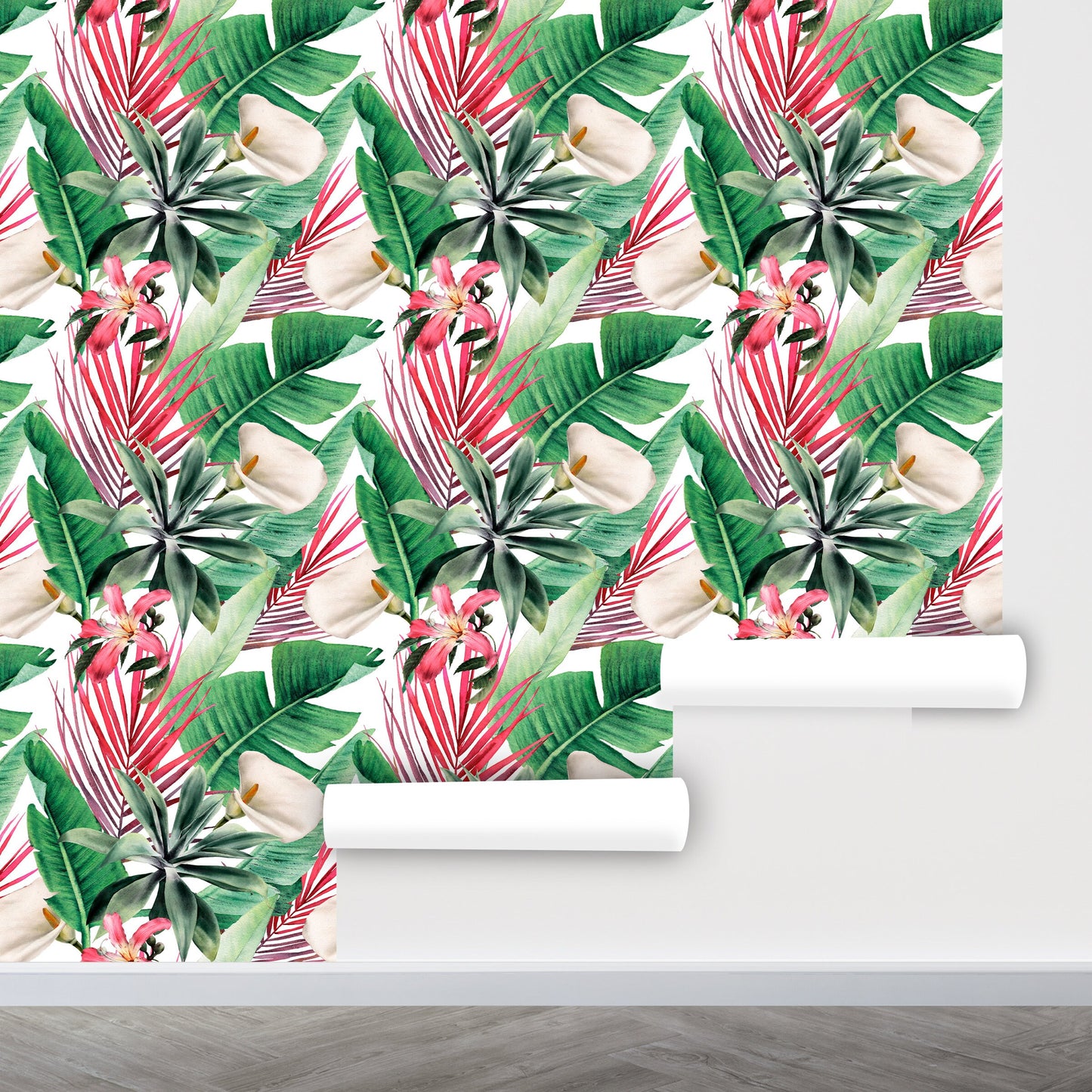 Palm Leaf Wallpaper Peel and Stick, Banana Leaf Wallpaper, Tropical Wallpaper, Exotic Wallpaper, Removable Wall Paper