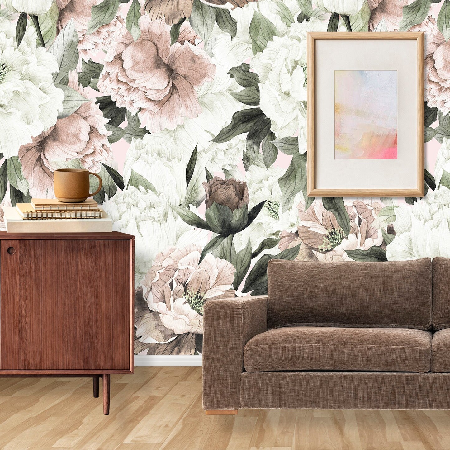 Pink Floral Wallpaper, Peony Wallpaper, Big Flower Wallpaper Peel and Stick, Removable  Wall Paper