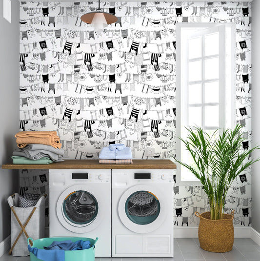 Laundry Room Wallpaper