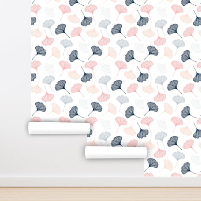 Ginkgo Wallpaper Peel and Stick, Modern Wallpaper, Scandinavian Wallpaper, Removable Wall Paper