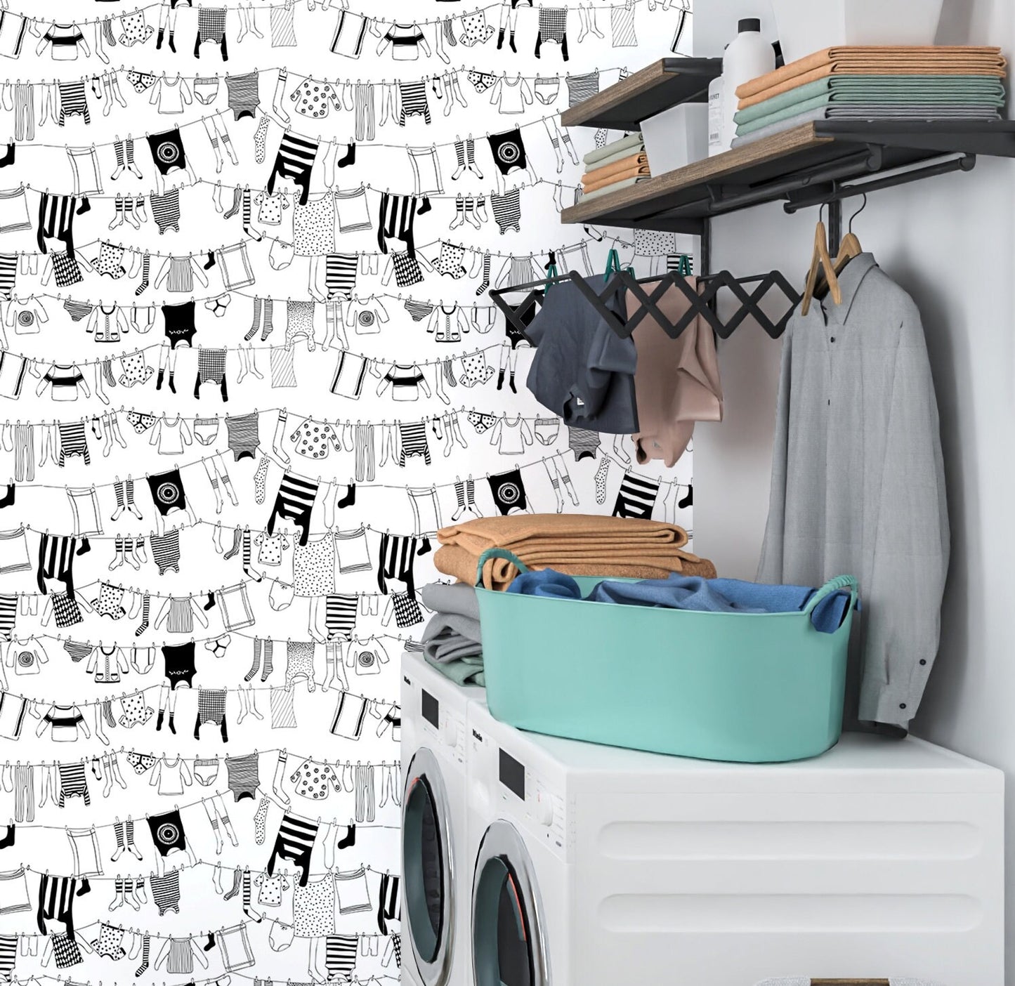 Laundry Room Wallpaper