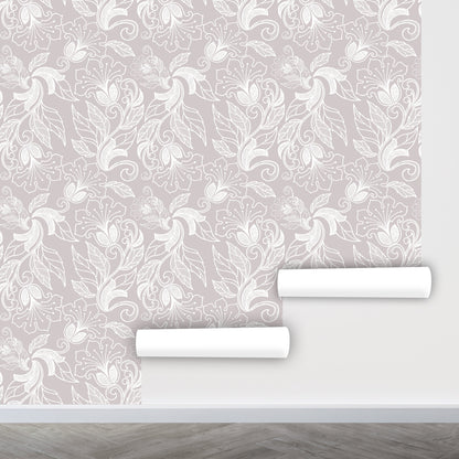 Cream Wallpaper, Neutral Wallpaper Peel and Stick, Soft Wallpaper, Beige Floral Wallpaper, Removable Wall Paper