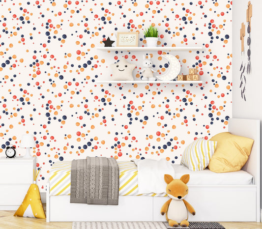 Dots Wallpaper Peel and Stick, Kids Bubble Wallpaper, Nursery Wallpapers, Removable Wall Paper