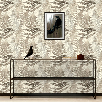 Fern Wallpaper Peel and Stick, Beige Leaf Wallpaper, Earthy Wallpaper,  Removable Wall Paper