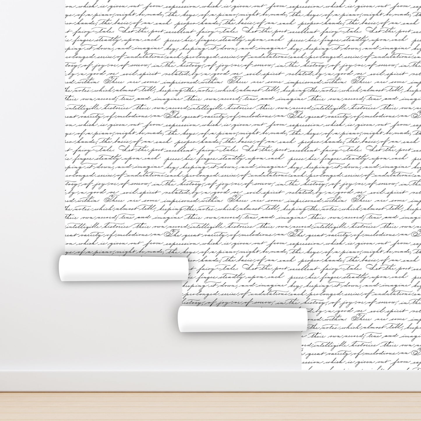 Handwriting Wallpaper Peel and Stick, Minimalist Wallpaper, Removable Wall Paper