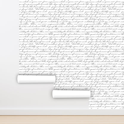 Handwriting Wallpaper Peel and Stick, Minimalist Wallpaper, Removable Wall Paper