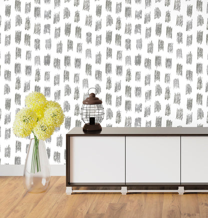 Brush Stroke Wallpaper Peel and Stick, Hand Drawn Wallpaper, Minimalist Wallpaper, Removable Wall Paper