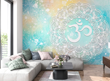 Mandala Wallpaper, Yoga Wallpaper Peel and Stick, Meditation Wallpaper, Removable Wall Paper