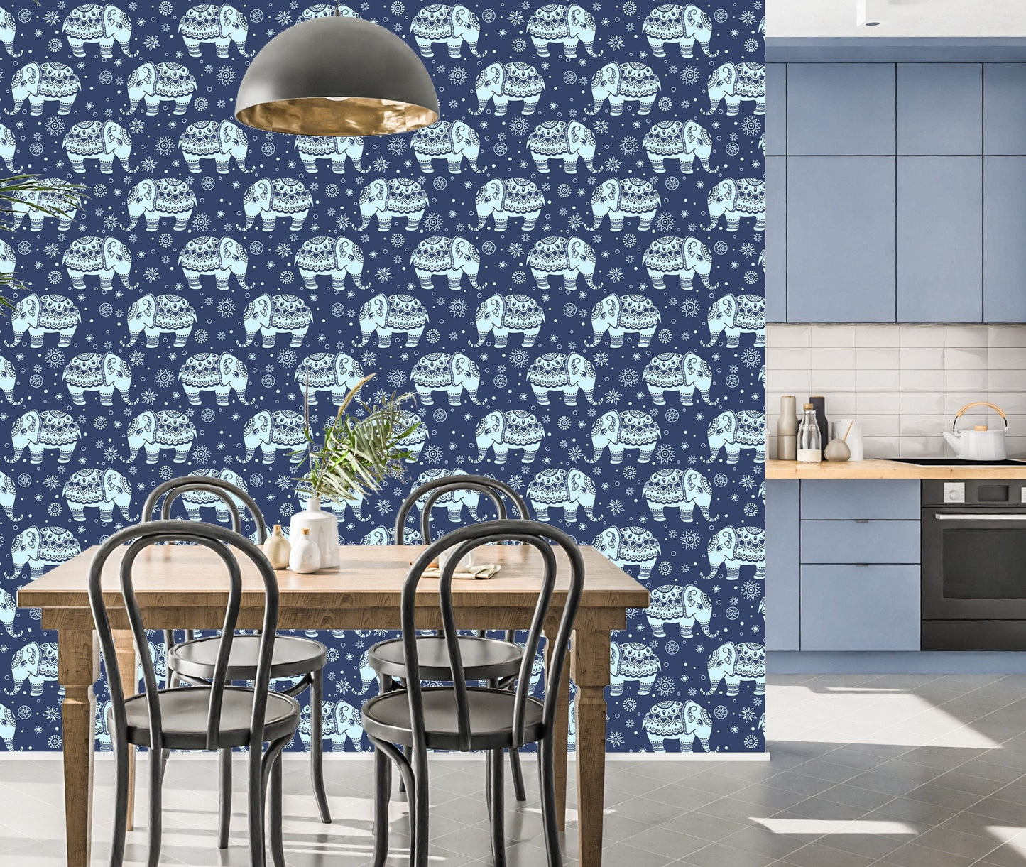 Elephant Wallpaper Peel and Stick, Indian Wallpaper, Animal Wallpaper, Removable Wall Paper