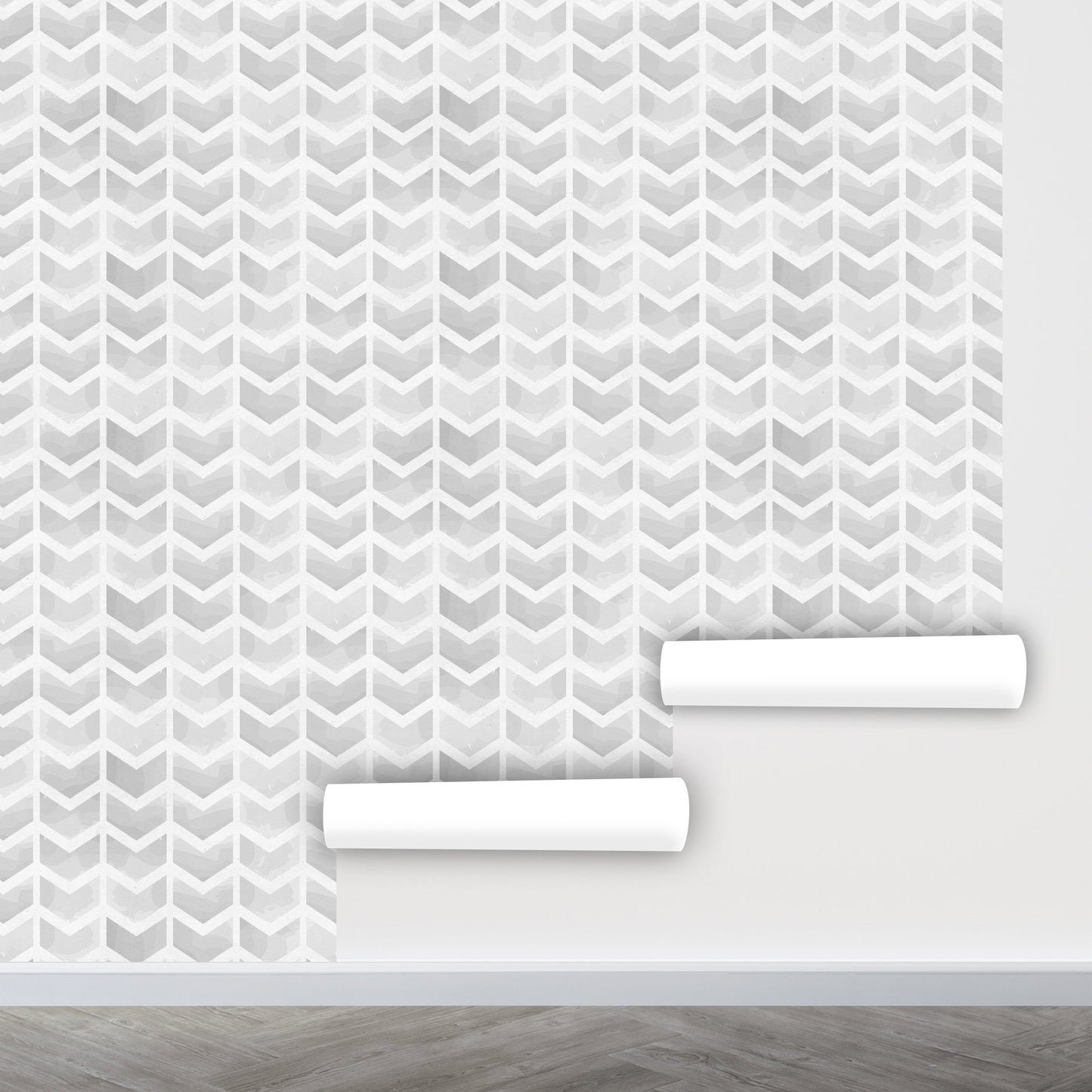 Herringbone Wallpaper, Gray Chevron