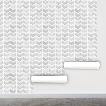 Herringbone Wallpaper, Gray Chevron