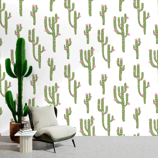 Cactus Wallpaper Peel and Stick, Tropical Wallpaper, Plant Wallpaper, Removable Wall Paper