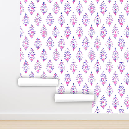 Damask Wallpaper Peel and Stick, Girls room Wallpaper, Nursery Wallpaper, Removable Wall Paper