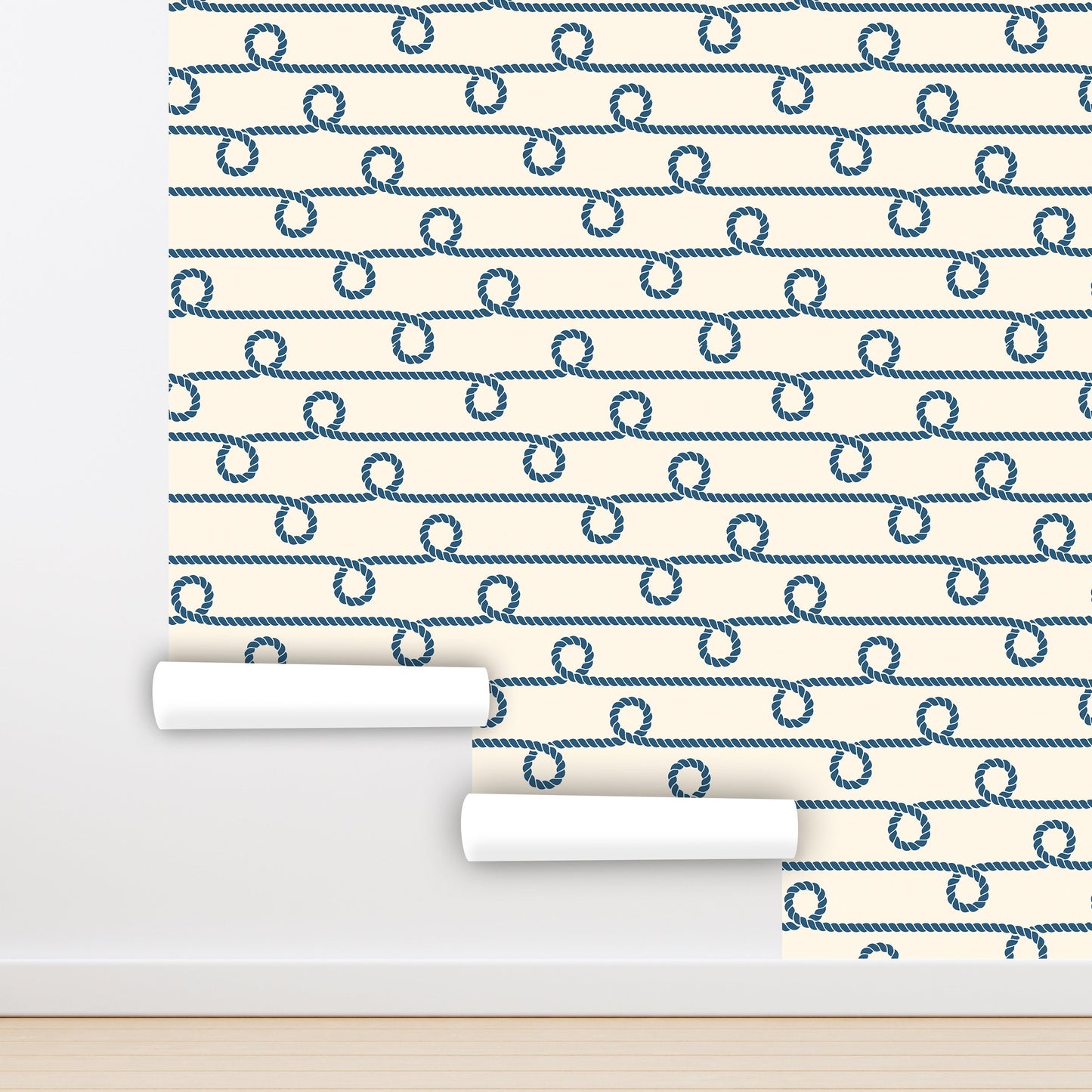 Rope Wallpaper Peel and Stick, Sailor Wallpaper, Nautical Wallpaper, Removable Wall Paper