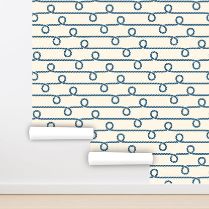 Rope Wallpaper Peel and Stick, Sailor Wallpaper, Nautical Wallpaper, Removable Wall Paper