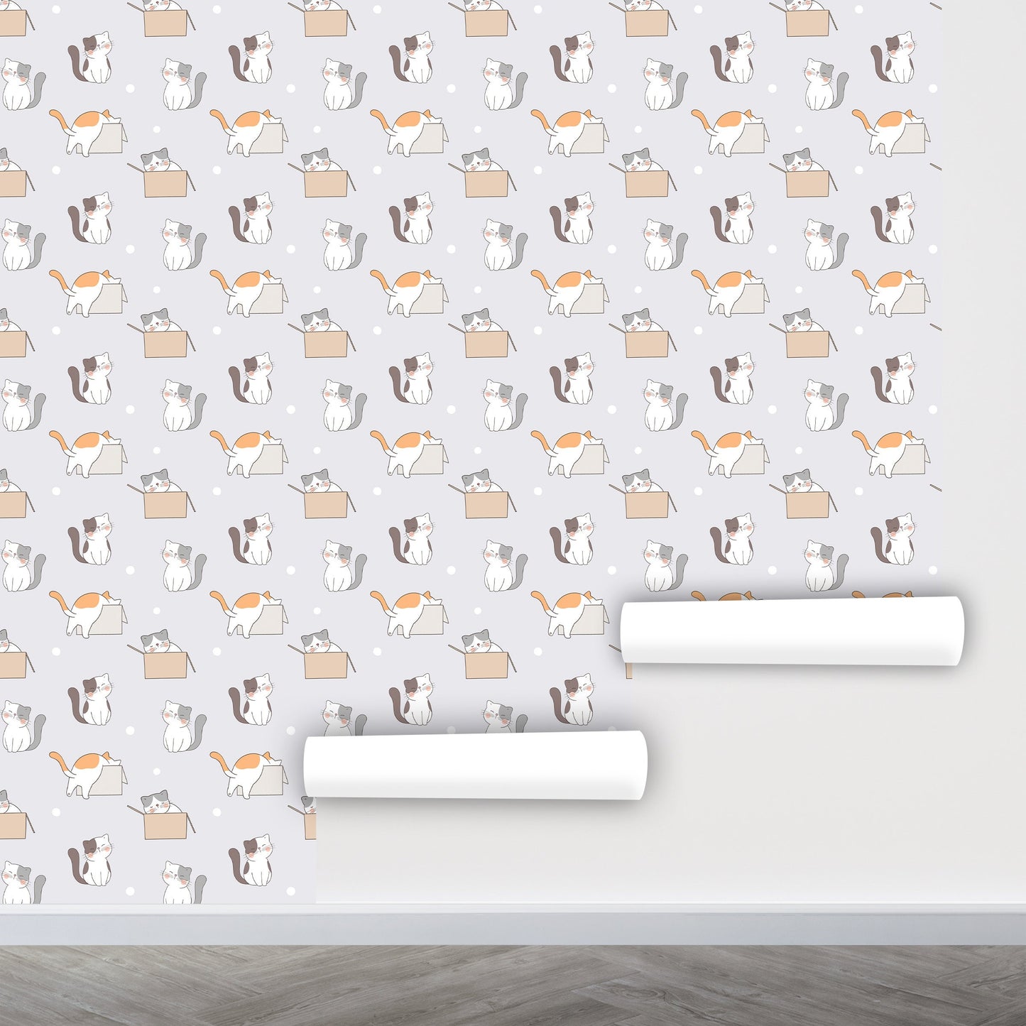 Cat Wallpaper Peel and Stick, Animal Wallpaper, Removable Wall Paper