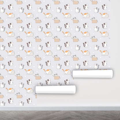 Cat Wallpaper Peel and Stick, Animal Wallpaper, Removable Wall Paper
