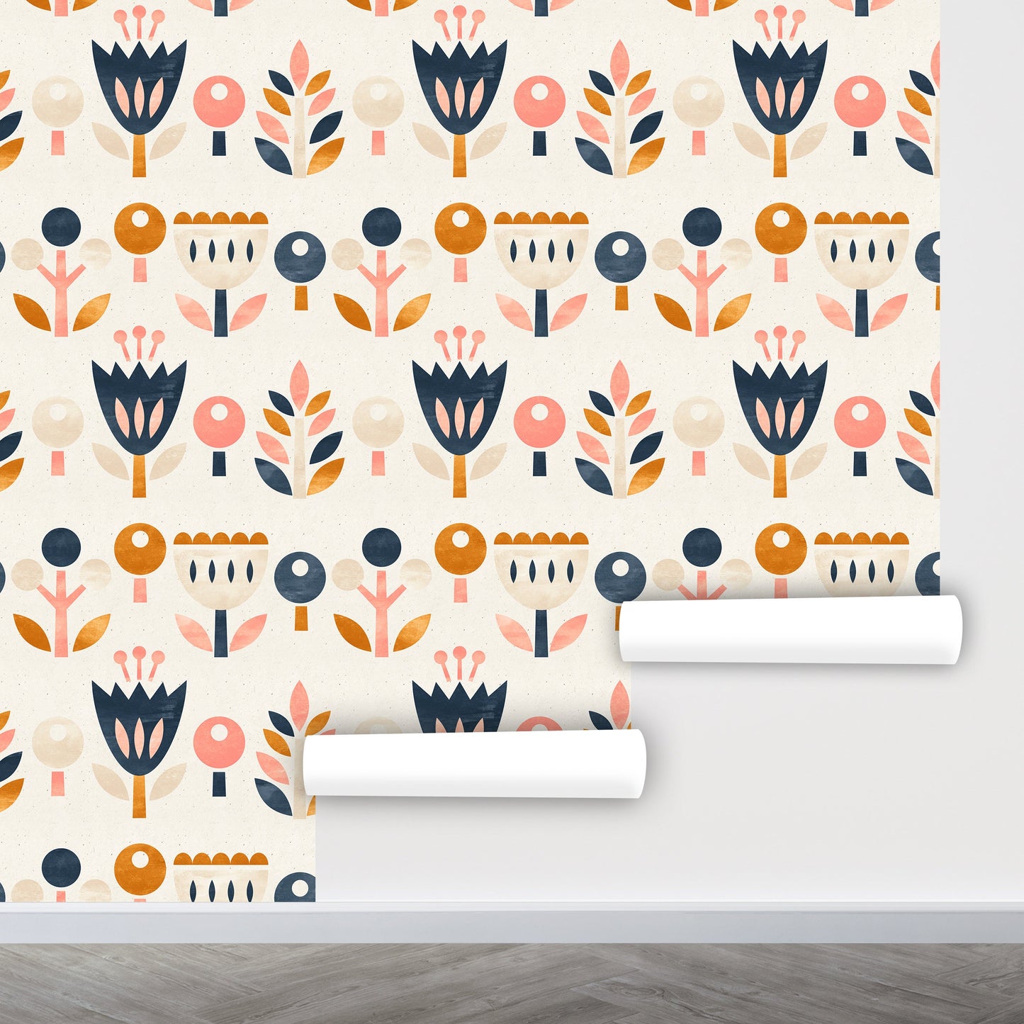 Scandinavian Wallpaper Peel and Stick, Mcm Wallpaper, Beige Wallpaper, Removable Wall Paper