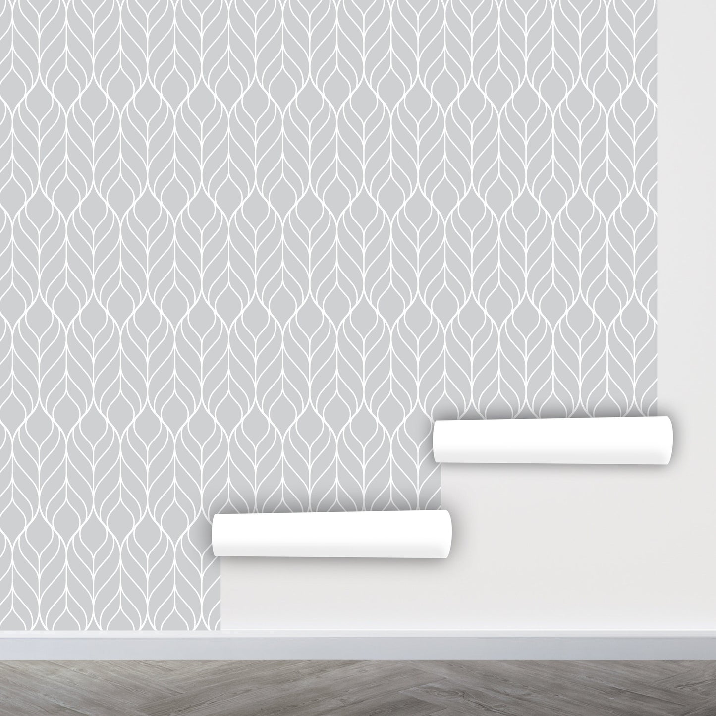 Herringbone Wallpaper Peel and Stick, Geometric Wallpaper, Gray Wallpaper, Removable Wall Paper