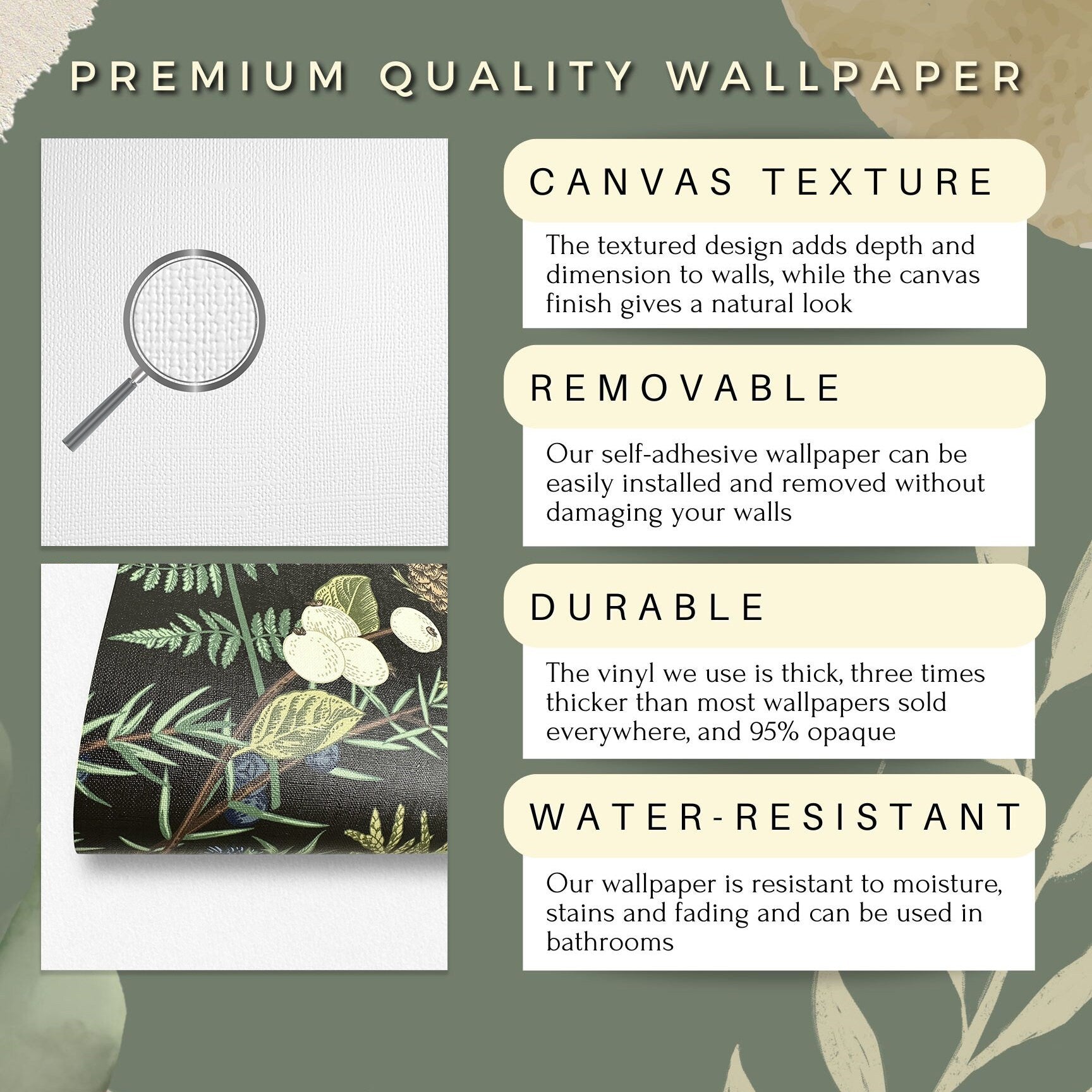 Hummingbird Wallpaper, Citrus Wallpaper, Dark Floral Wallpaper Peel and Stick, Lemon Wallpaper, Removable Wall Paper